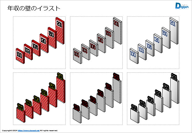 年収の壁のイラスト画像