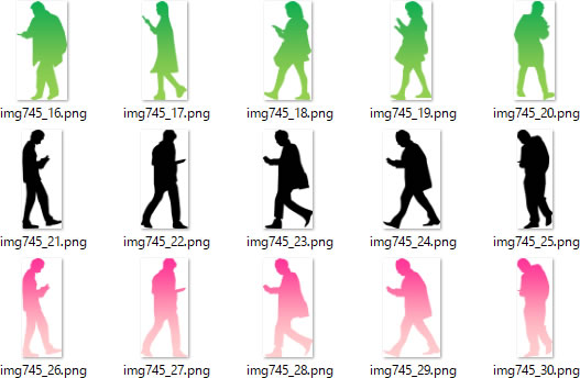 歩きスマホする人のシルエット Png形式画像 フリー素材 無料素材のdigipot