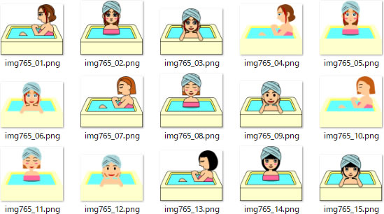 お風呂に入る女性のイラスト 画像 フリー素材 無料素材のdigipot