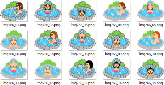 温泉に入る女性のイラスト 画像 フリー素材 無料素材のdigipot