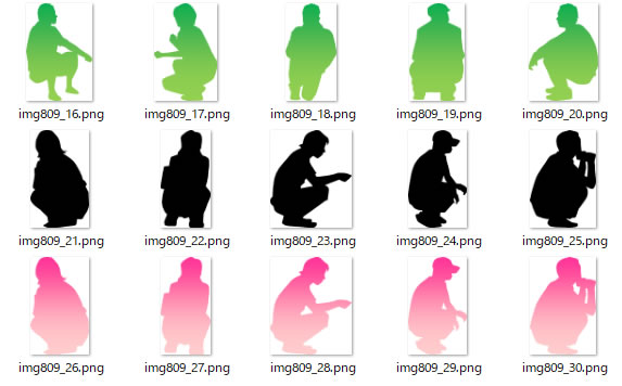 座っている しゃがんでいる人のシルエット Png形式画像 フリー素材 無料素材のdigipot