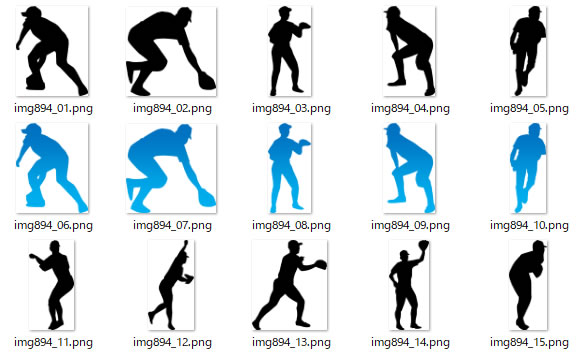 野球の内野手 外野手のシルエット 画像 ページ 2 フリー素材 無料素材のdigipot