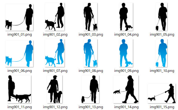 犬を散歩する人のシルエット 画像 フリー素材 無料素材のdigipot