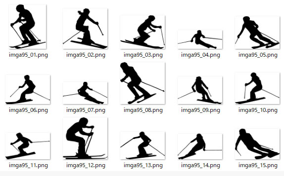 スキーのシルエット 画像 フリー素材 無料素材のdigipot