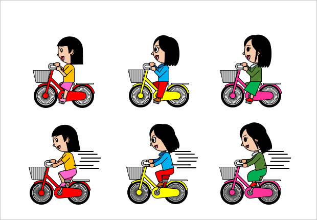 自転車に乗る女の子のイラスト 画像 フリー素材 無料素材のdigipot