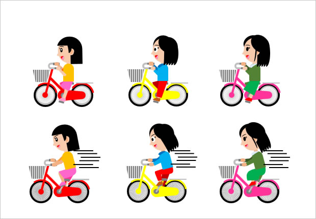 自転車に乗る女の子のイラスト 画像 フリー素材 無料素材のdigipot
