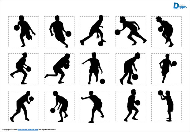 バスケットボール バスケのシルエット パワーポイント Png形式画像 フリー素材 無料素材のdigipot