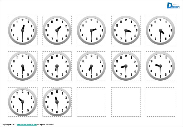 時間表示する時計のイラスト パワーポイント フリー素材 無料素材のdigipot
