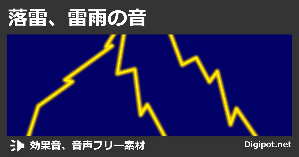 落雷、雷雨の音