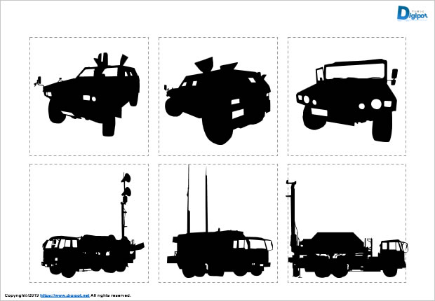 自衛隊特殊車両のシルエット Png形式画像 フリー素材 無料素材のdigipot