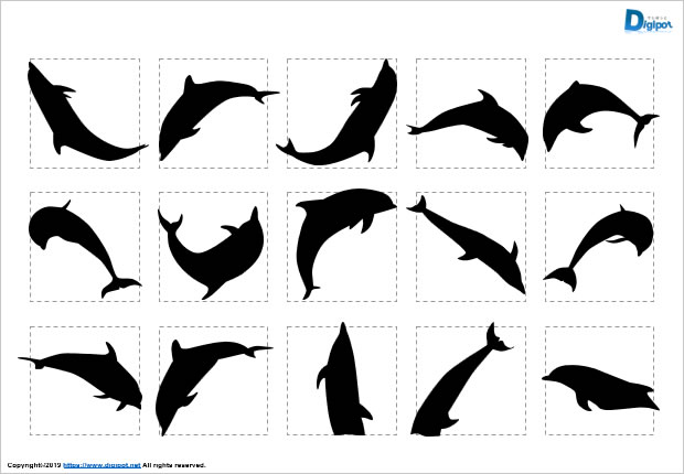 イルカジャンプのシルエット イラスト画像 フリー素材 無料素材のdigipot